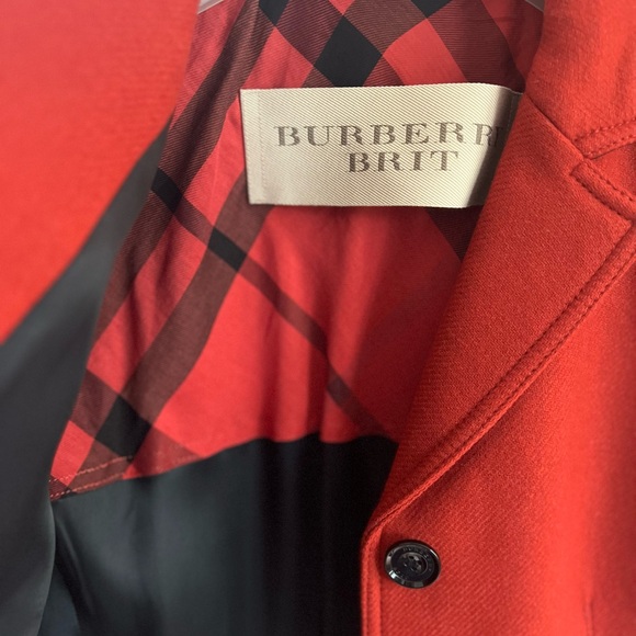 Brand new AUTHENTIC BURBERRY virgin wool and cashmere blend red-orange coat US8 - Picture 10 of 10